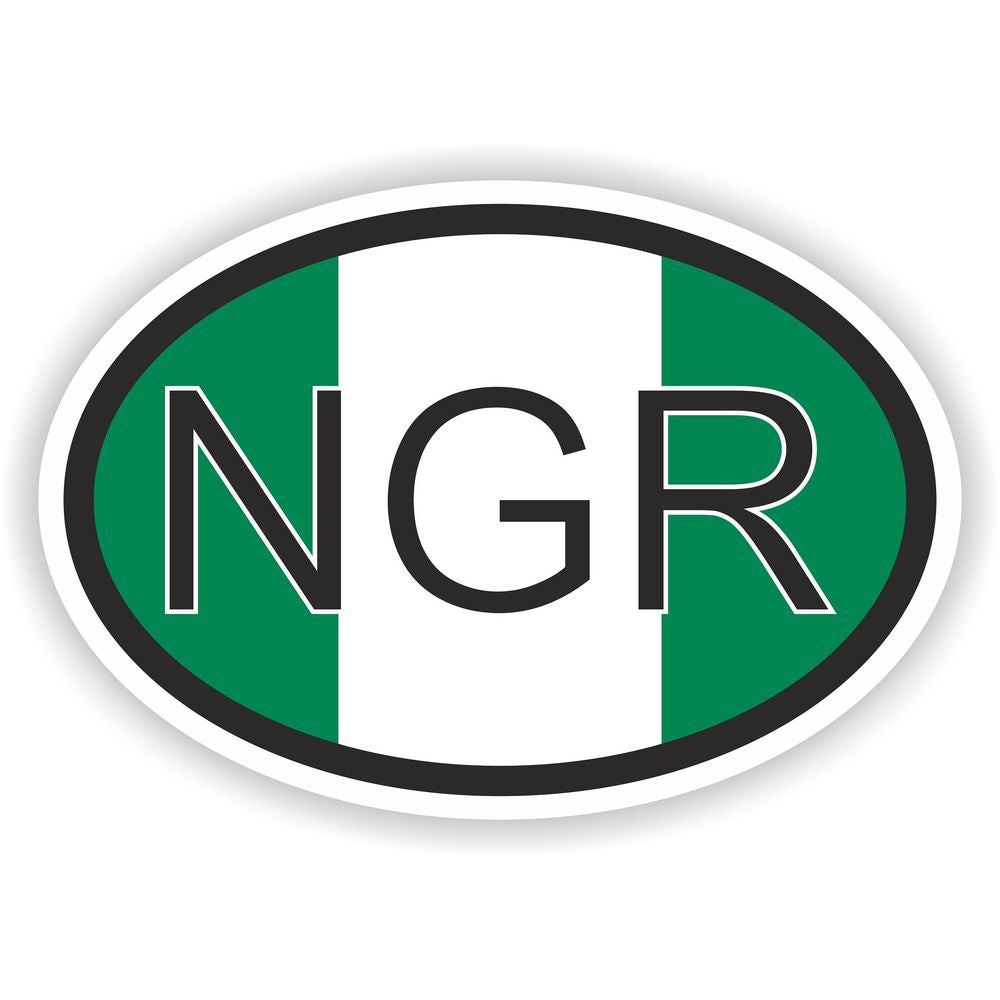 Nigeria Country Code Oval With Flag