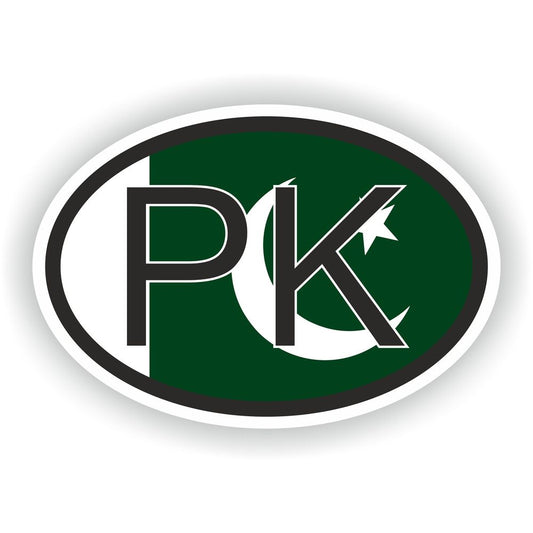 Pakistan Country Code Oval With Flag