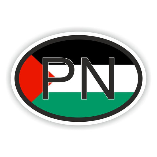 Palestine Country Code Oval With Flag