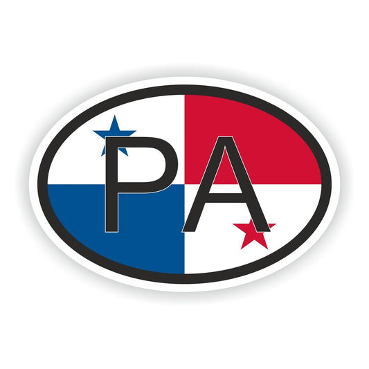 Panama Country Code Oval With Flag