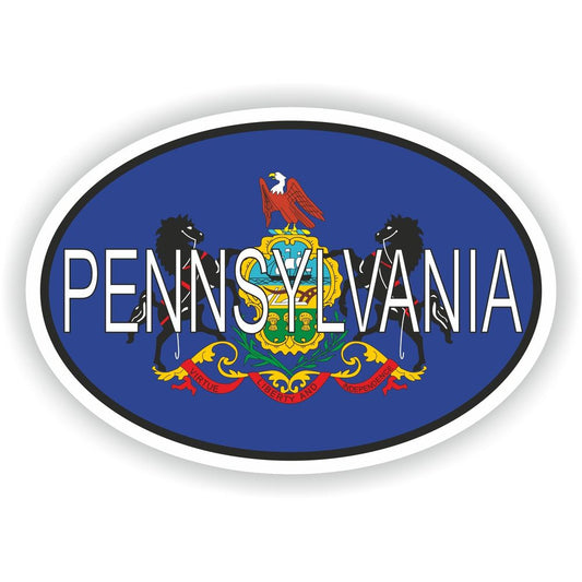 Pennsylvania Country Code Oval With Flag