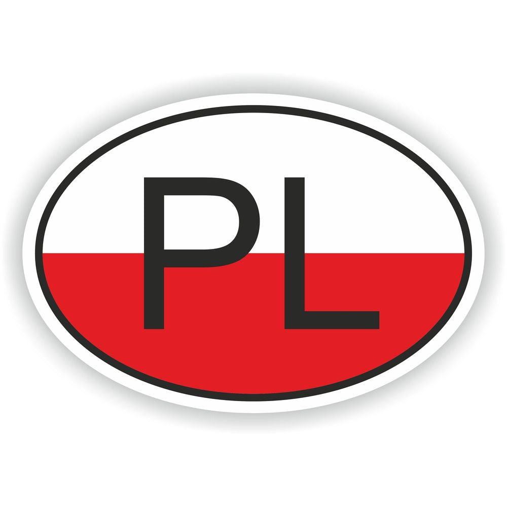 Poland Country Code Oval With Flag