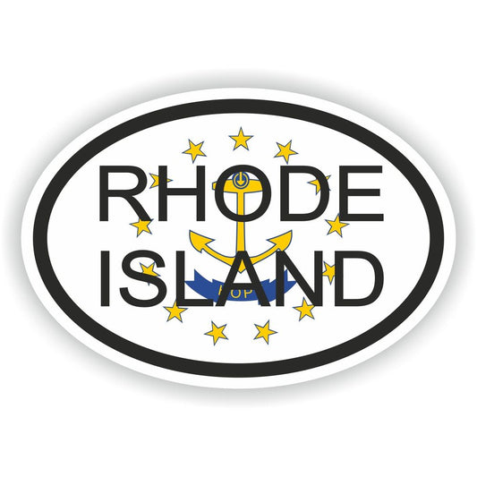 Rhode Island Country Code Oval With Flag