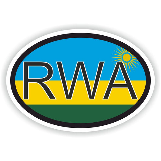 Rwanda Country Code Oval With Flag