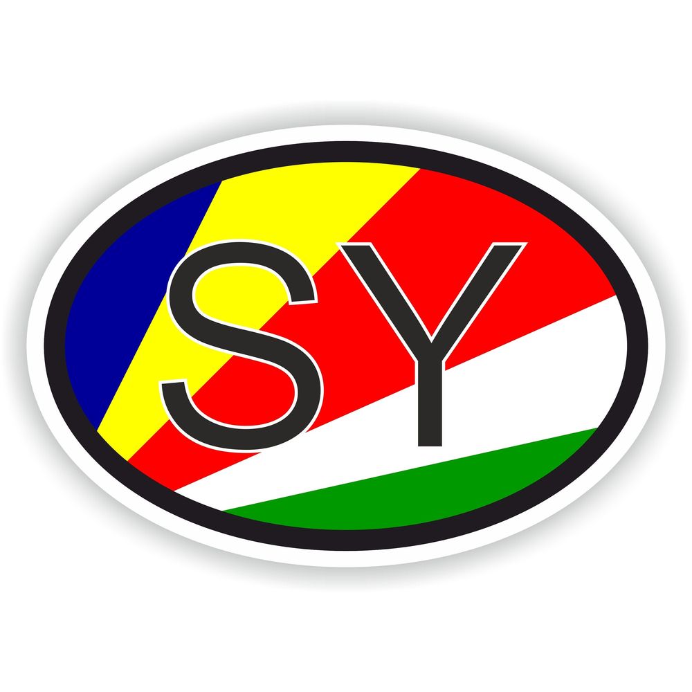 Seychelles Country Code Oval With Flag