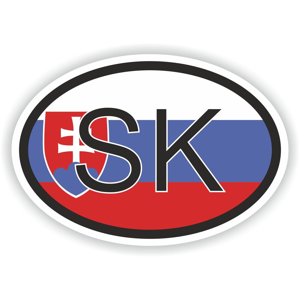 Slovakia Country Code Oval With Flag