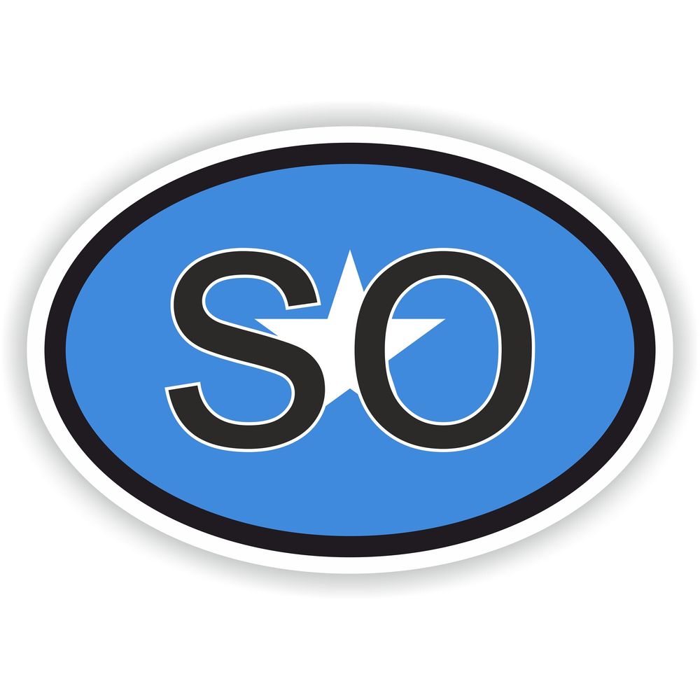 Somalia Country Code Oval With Flag