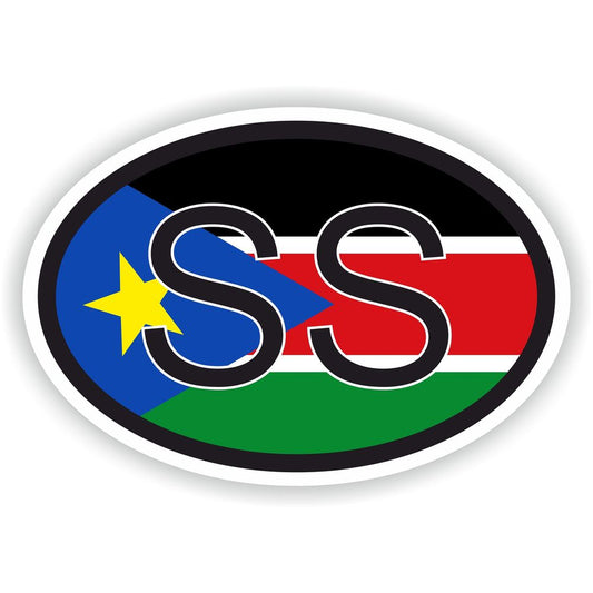South Sudan Country Code Oval With Flag