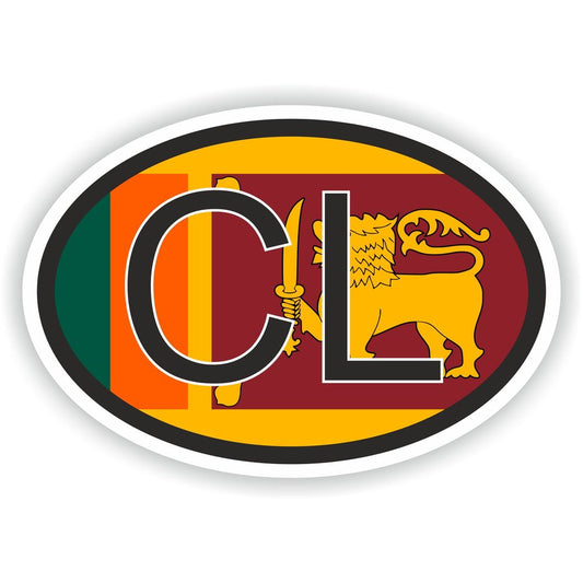 Sri Lanka Country Code Oval With Flag