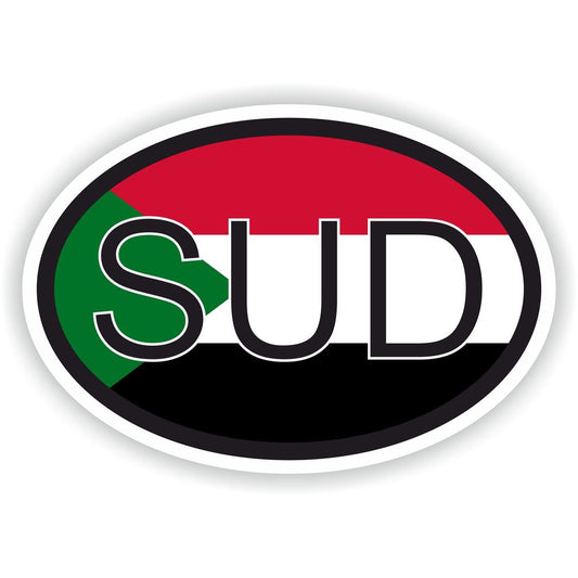 Sudan Country Code Oval With Flag