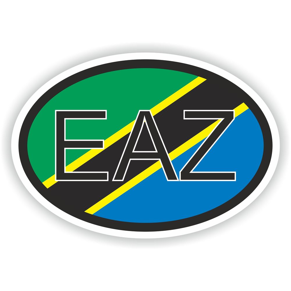 Tanzania Country Code Oval With Flag