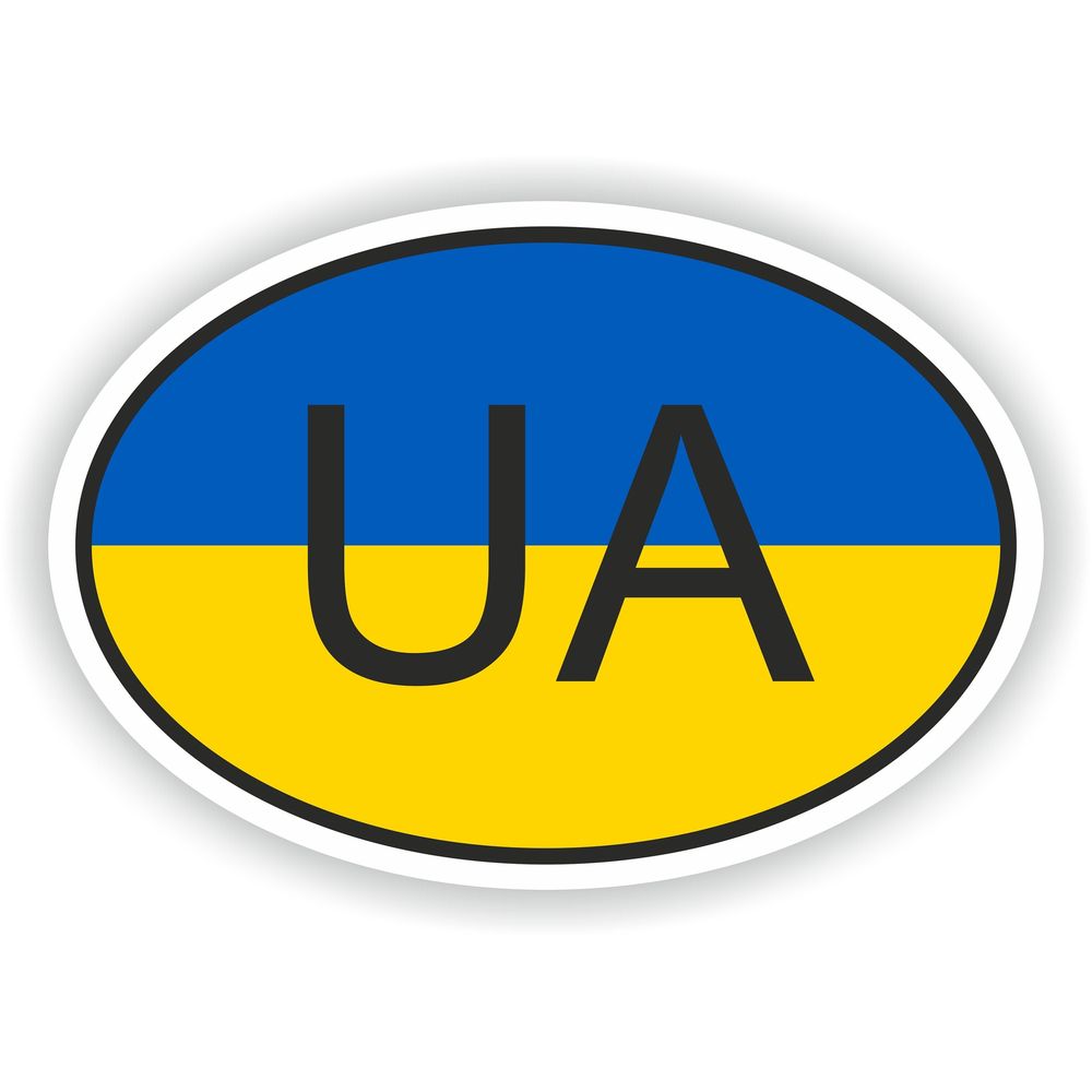 UKraine Country Code Oval With Flag