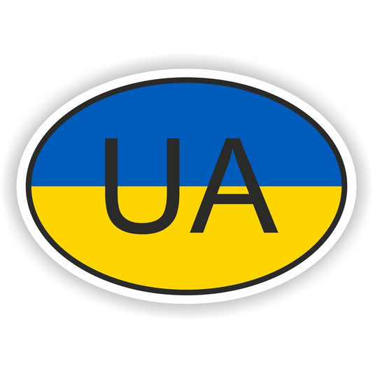 UKraine Country Code Oval With Flag