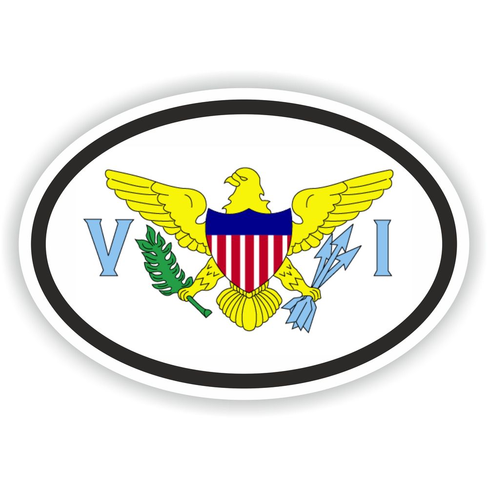 Us Virgin Islands Country Code Oval With Flag