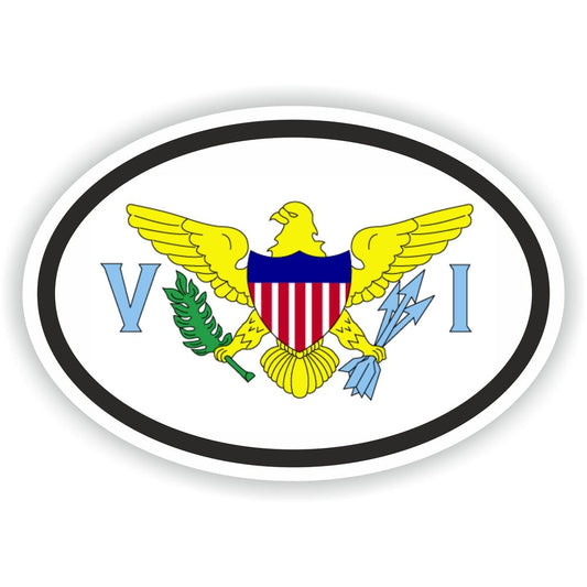 Us Virgin Islands Country Code Oval With Flag
