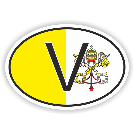 Vatican Country Code Oval With Flag