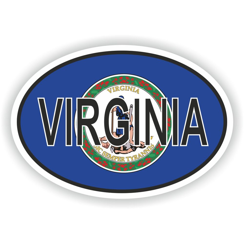 Virginia Country Code Oval With Flag
