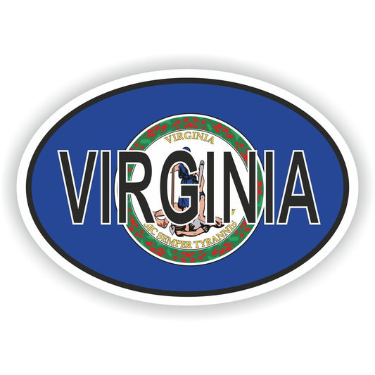 Virginia Country Code Oval With Flag