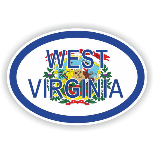 West Virginia Country Code Oval With Flag