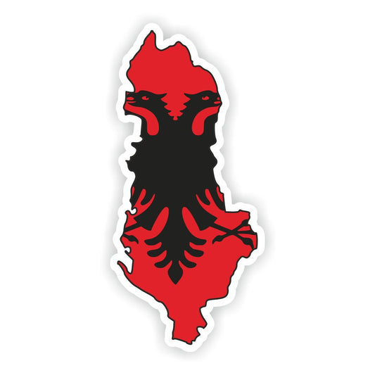 Albania Map Flag Silhouette