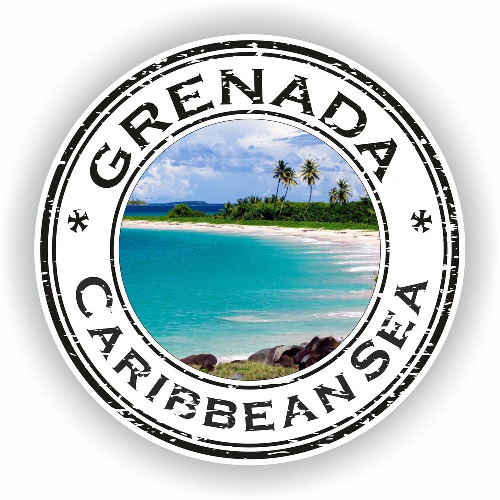 Grenada The Caribbean Sea Seal Round Flag